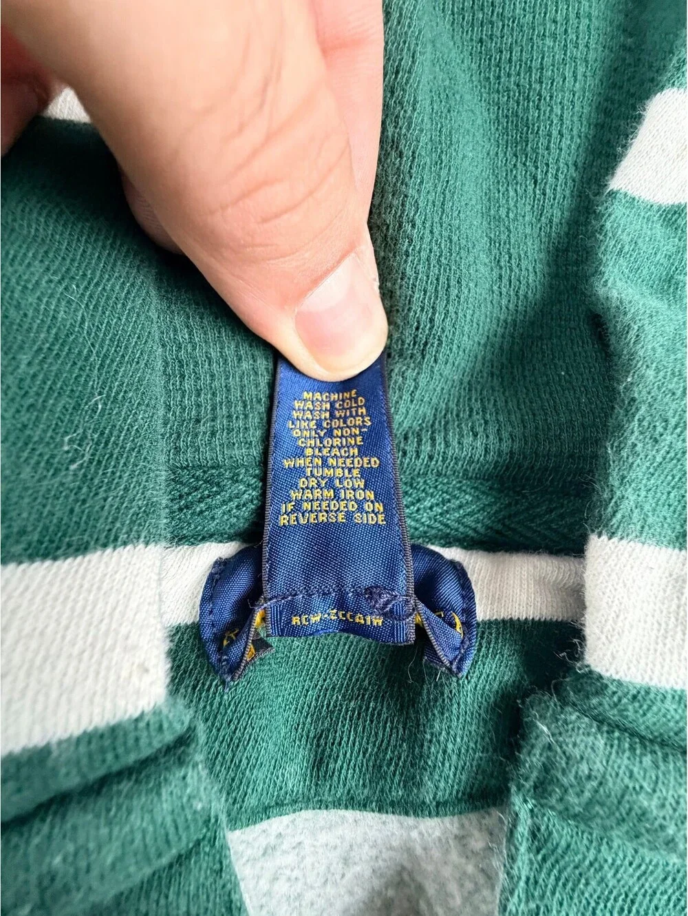 Polo Ralph Lauren Boys Hoodie Pullover Sweatshirt Size 5 Green White Striped